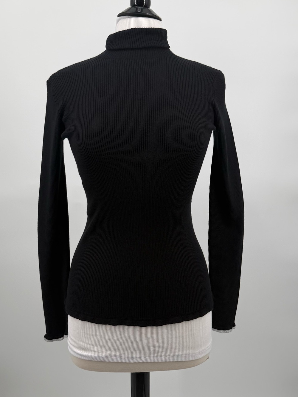 Krimson Klover Lola Black Ribbed Turtleneck Sweater Size Small NWT